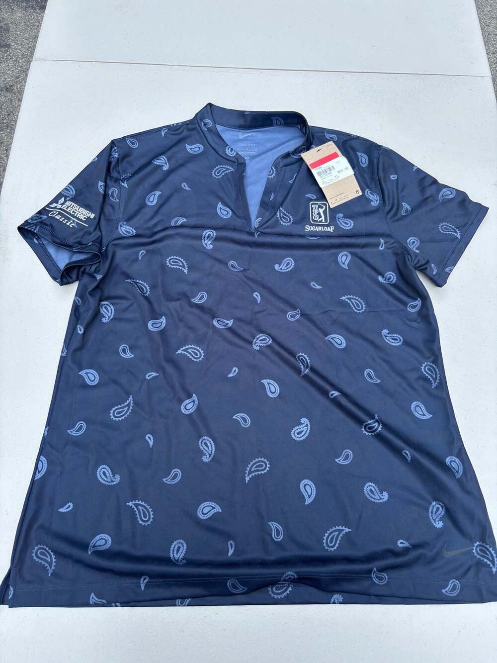 Nike Women's Dri-FIT Victory Paisley Print Golf Polo  TPC Sugarloaf Large New